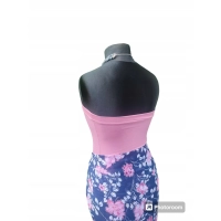 Duża sukienka plażowa - eleganckie PAREO XXL szyfon różowe kwiaty